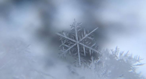 A close up of the top part of a snowflake